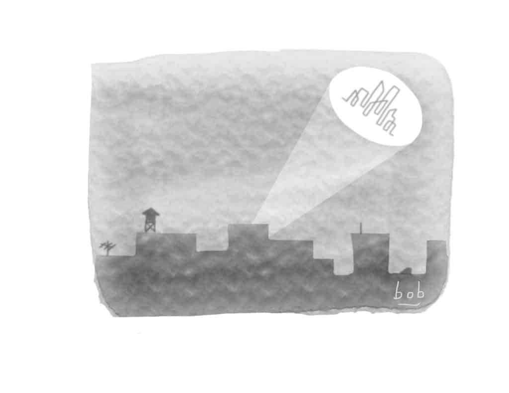 Illustration of bat signal with the One More Deal logo
