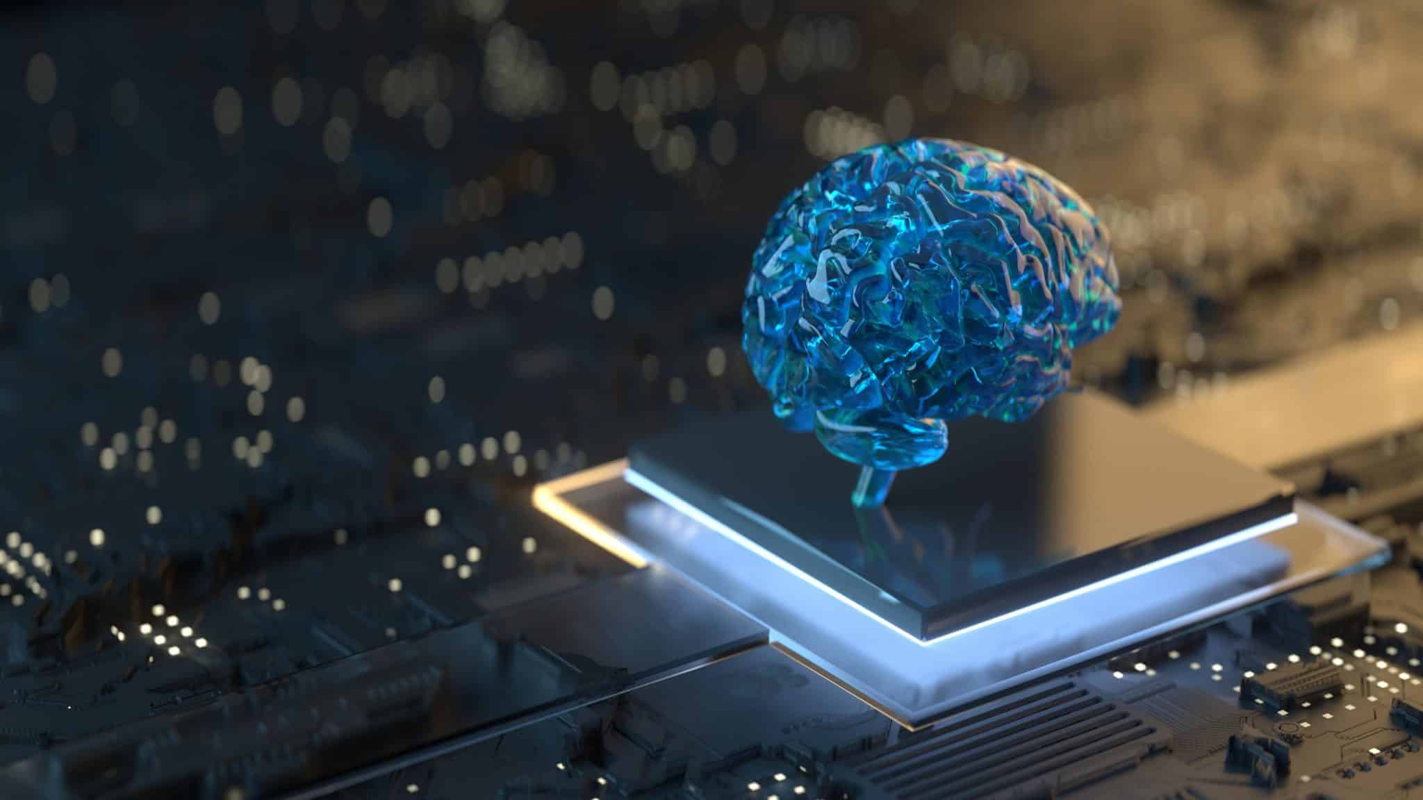 image of a brain in a computer to denote AI.